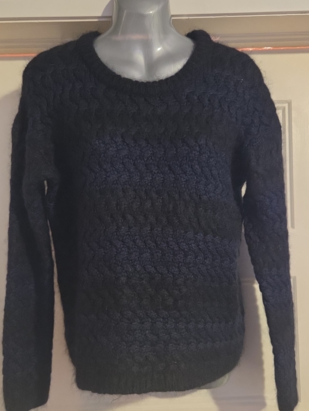 Women's Navy/ Black Cable Knit Sweater
